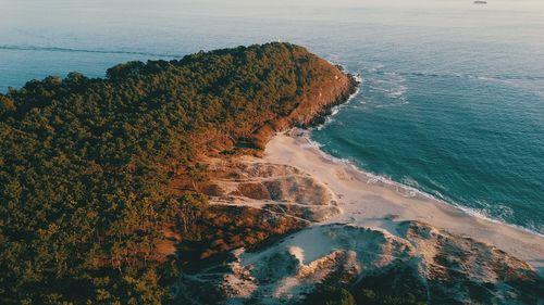 High angle view of sea against sky