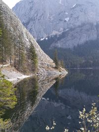 Scenic view of lake and mountains