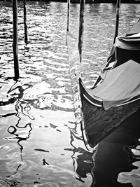 Boats in calm lake