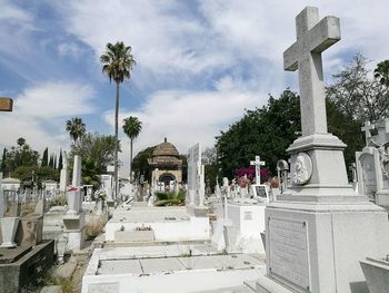 View of cemetery against sky