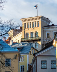 Low angle view of buildings in city