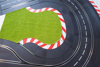 High angle view of car