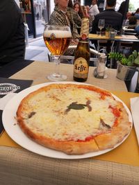 Close-up of pizza on table