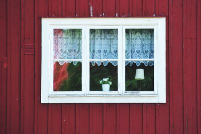 Closed window of building