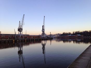 View of river at sunset