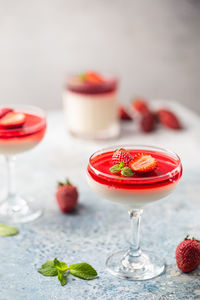 Close-up of dessert on table