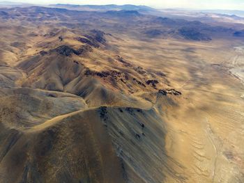 High angle view of mountain range