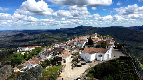 High angle shot of townscape