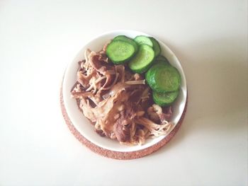 Directly above shot of meal served in bowl