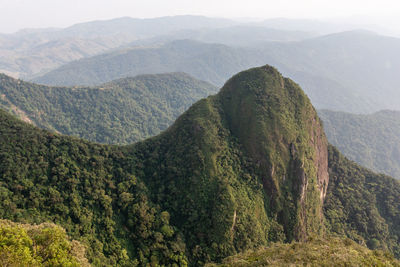 High angle view of mountain range