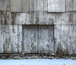 Corrugated metal warehouse wall