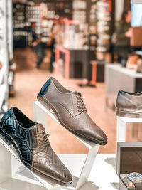 Close-up of shoes for sale
