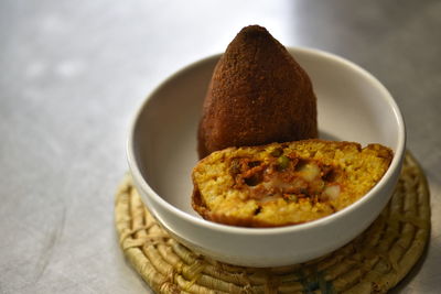 Close-up of dessert served in plate