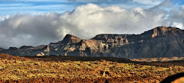 View of mountain against cloudy sky