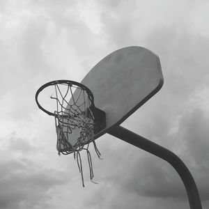 Low angle view of basketball hoop against sky