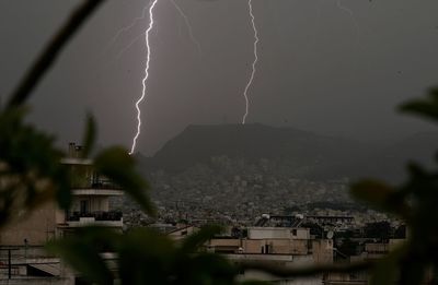 Panoramic shot of townscape against sky