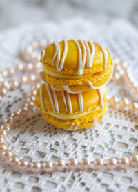 Close-up of cupcakes on table