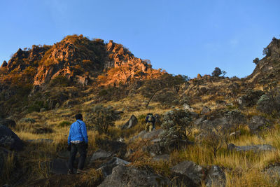 Heading to the top of rajawali sumbing mountain, central java