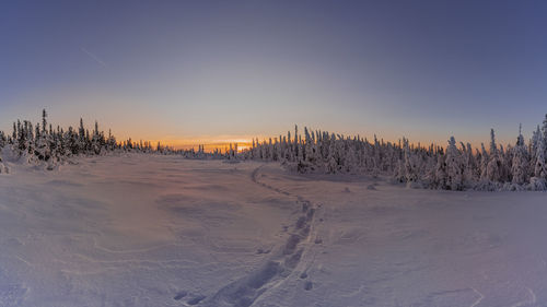 Trip around lushaugen with the sun going down. after the recent snowfal the snowshoes pass the test