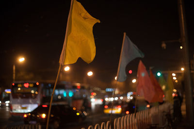 Road in city at night