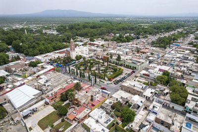 High angle view of cityscape