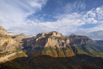 Panoramic view of landscape against cloudy sky