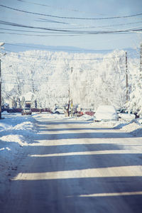 Cars on road in winter