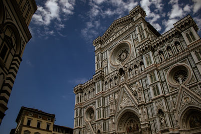 Low angle view of historic florence cathedral building against sky