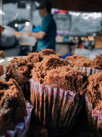 Close-up of food for sale in market