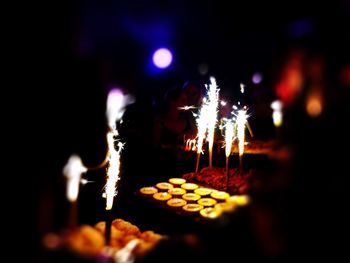 Close-up of illuminated candles