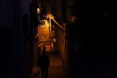 View of illuminated city at night