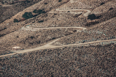 Aerial view of road on mountain