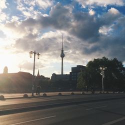 Road against cloudy sky