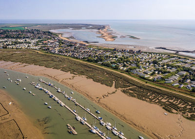 High angle view of beach against sky