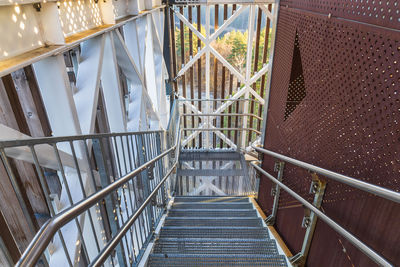 Steel construction with steel handrails and fall protection