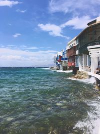 View of sea against cloudy sky