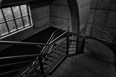 High angle view of spiral staircase