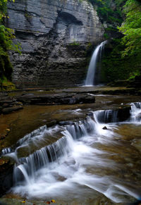 Scenic view of waterfall