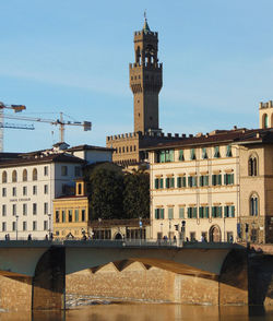 View of clock tower in city