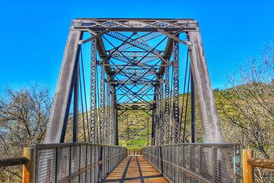 Low angle view of bridge against clear sky