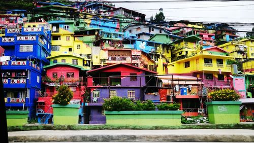Multi colored residential buildings