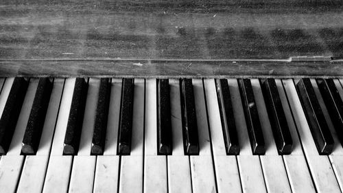 Close-up of piano keys