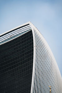 Low angle view of modern building against clear sky