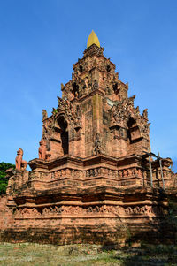 Ancient terracotta statue sculpture. old pagoda architecture terracotta.