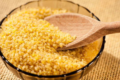 Close-up of yellow bowl