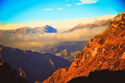 Scenic view of mountains against sky