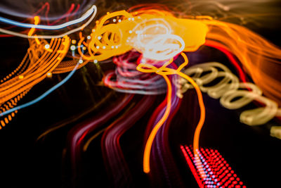 Close-up of illuminated light painting