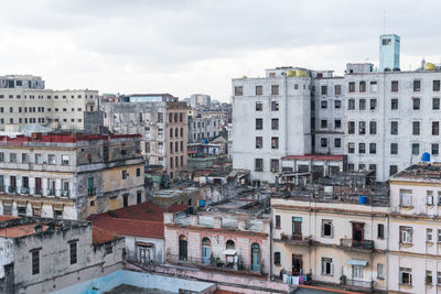 Residential district against sky