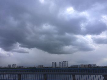 Storm clouds over city