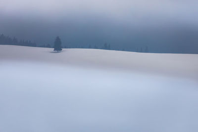 Scenic view of snow covered land